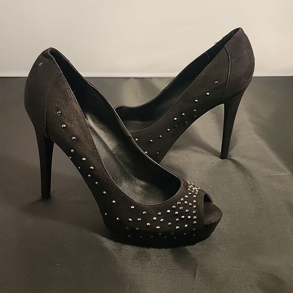 MARC FISHER JEWEL STUDDED EMBELLISHMENTS HIGH HEEL PEEP-TOE PUMP - Picture 6 of 16